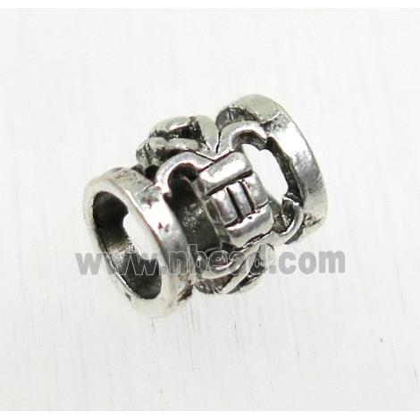 tibetan silver alloy tube beads, non-nickel