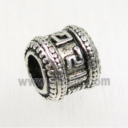 tibetan silver alloy tube beads, non-nickel