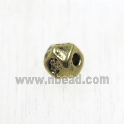 tibetan silver zinc beads, non-nickel, antique gold