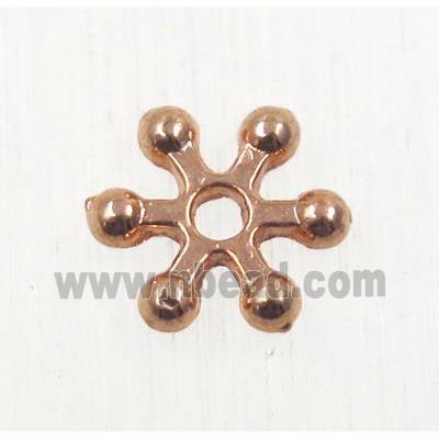 tibetan silver zinc daisy beads, non-nickel, rose gold