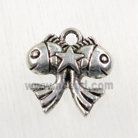 tibetan silver Zinc fish pendant, non-nickel