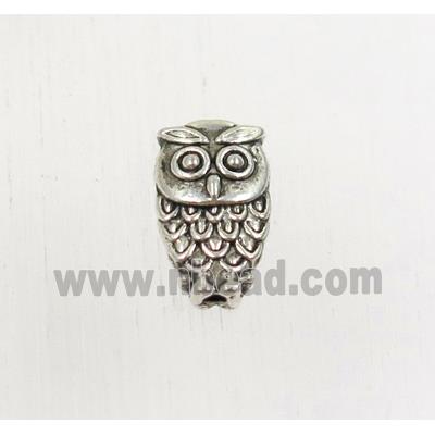 tibetan silver zinc owl beads, non-nickel