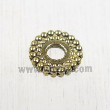 tibetan silver zinc spacer beads, non-nickel, antique gold