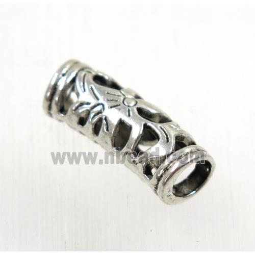 tibetan silver zinc tube beads, non-nickel