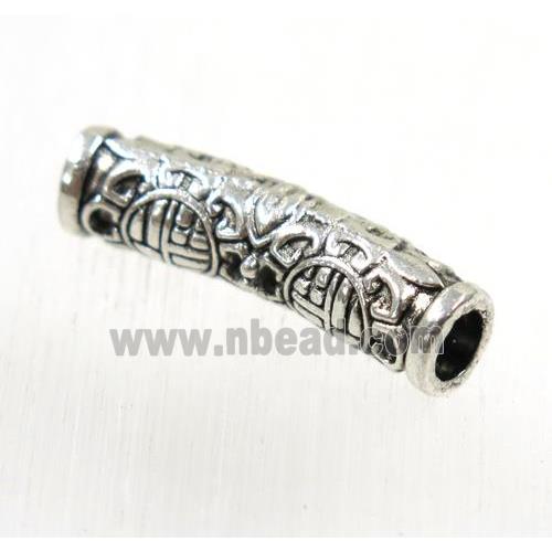 tibetan silver zinc tube beads, non-nickel