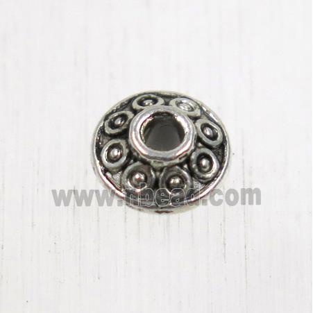 tibetan silver zinc rondelle beads, non-nickel