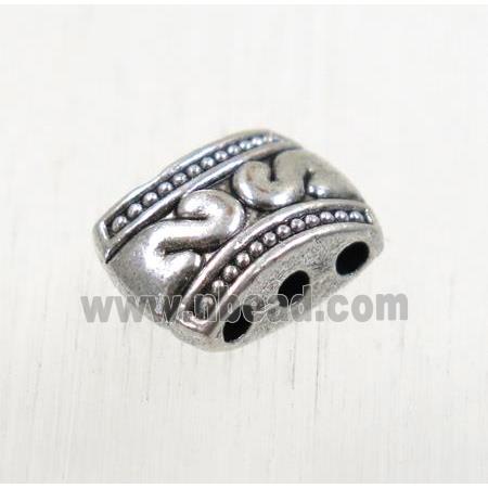 tibetan silver zinc beads with 3holes, non-nickel