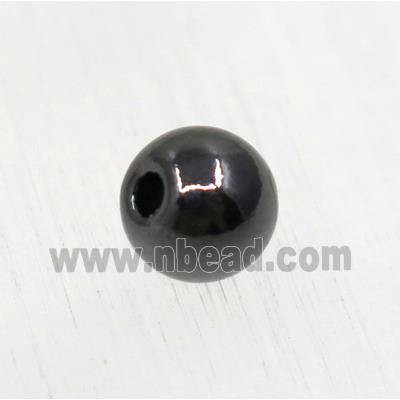 tibetan silver round zinc beads, non-nickel, black plated