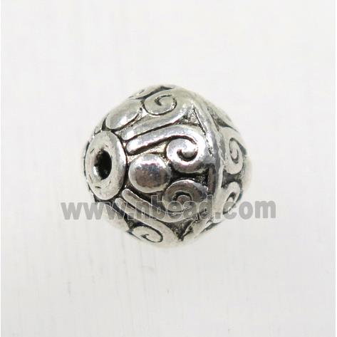 tibetan silver zinc bicone beads, non-nickel