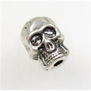 tibetan silver zinc skull beads, non-nickel, approx 12.5x16.5mm