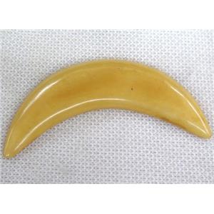 yellow cattle bone crescent pendant without hole, horn, approx 20-75mm