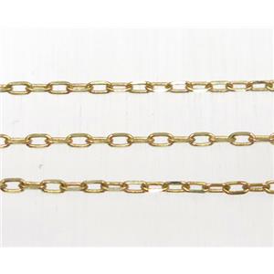 Raw Brass Chain, approx 1.5x2.5mm