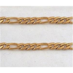 stainless steel curb chain, gold plated, approx 4mm wide