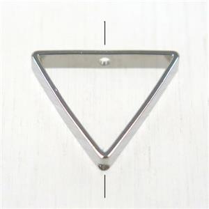 brass triangle bead, platinum plated, approx 16x16x16mm