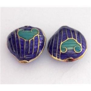 enameling copper heart bead, colorfast, approx 10-18mm