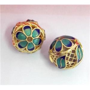 enameling copper spacer bead, colorfast, approx 14mm dia