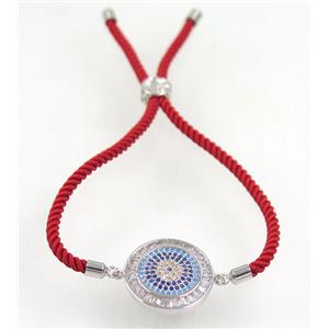 handmade bracelet with nylon wire, zircon bead, approx 20mm dia