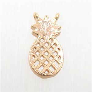 copper pineapple pendant with 2loops, rose gold, approx 8-15mm