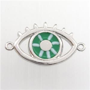 copper eye connector, enamel, platinum plated, approx 13-18mm