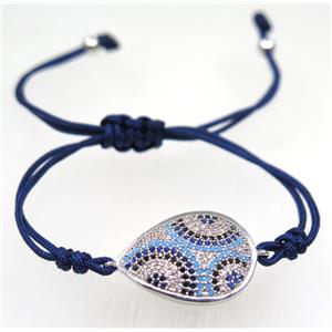 handmade bracelet with Teardrop pave zircon, nylon wire, approx 50-60mm dia