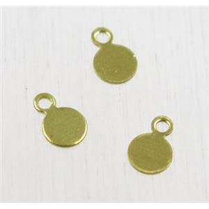 Raw Brass circle pendant, approx 4mm dia