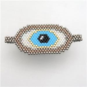 Handcraft eye connector with seed glass beads, approx 22-40mm