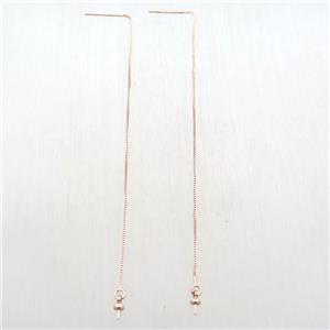 copper Stud Earrings wire, rose gold, approx 100mm length