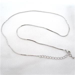 copper Necklace Chain, platinum plated, approx 1x1mm, 42-48cm length