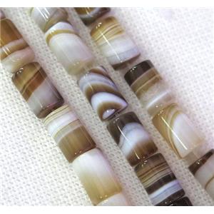 coffee stripe Agate beads, tube, approx 8x12mm