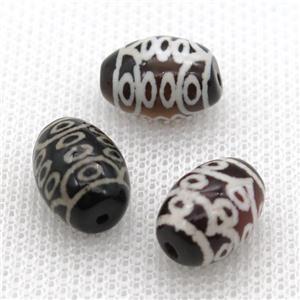 tibetan DZi barrel beads, approx 10x14mm