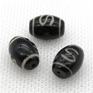 tibetan DZi barrel beads, approx 10x14mm