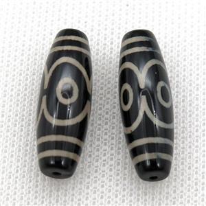 tibetan DZi rice beads, approx 10x30mm