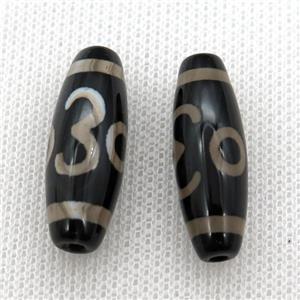 tibetan DZi rice beads, approx 10x30mm