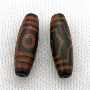 tibetan DZi rice beads, approx 10x30mm