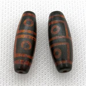 tibetan DZi rice beads, approx 10x30mm