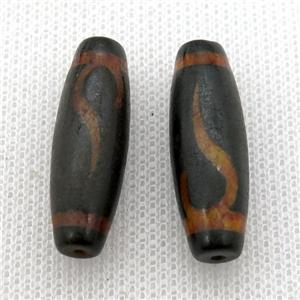 tibetan DZi rice beads, approx 10x30mm