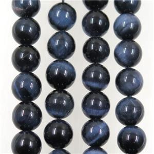 natural blue Tiger eye stone beads, round, approx 12mm dia