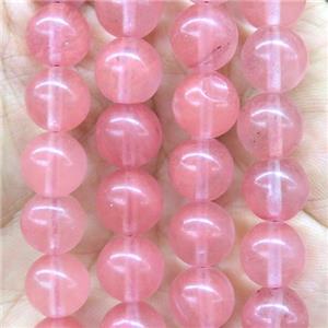 red watermelon quartz beads, round, approx 6mm dia