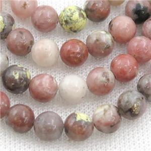 Round Plum Blossom Jasper Beads Pink Smooth, approx 10mm dia