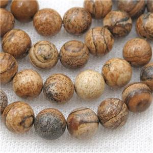 round Picture Jasper beads, approx 4mm dia