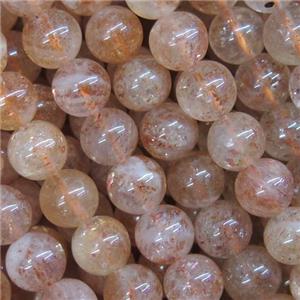 gold Strawberry Quartz beads, round, approx 7mm dia