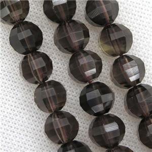 Smoky Quartz lantern beads, approx 11-12mm dia