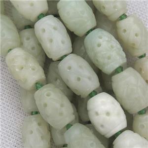 Chinese Agalmatolite barrel beads, approx 12-18mm