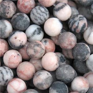 matte round Pink Zebra Jasper beads, approx 10mm dia