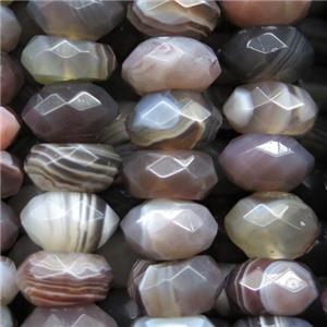 Botswana Agate beads, faceted rondelle, approx 4x9mm