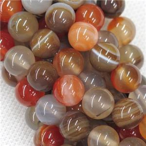 natural Brazilian Stripe Agate Beads, round, approx 12mm dia