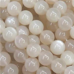 white MoonStone Beads, round, B-grade, approx 6mm dia