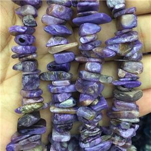 Natural Charoite Chip Beads Freeform Purple, approx 10-14mm, 3-5mm thickness