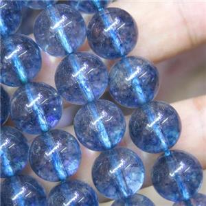 synthetical blue Quartz Beads, round, approx 12mm dia