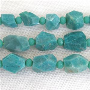 green Russian Amazonite Irregular Nugget Beads, approx 13-20mm